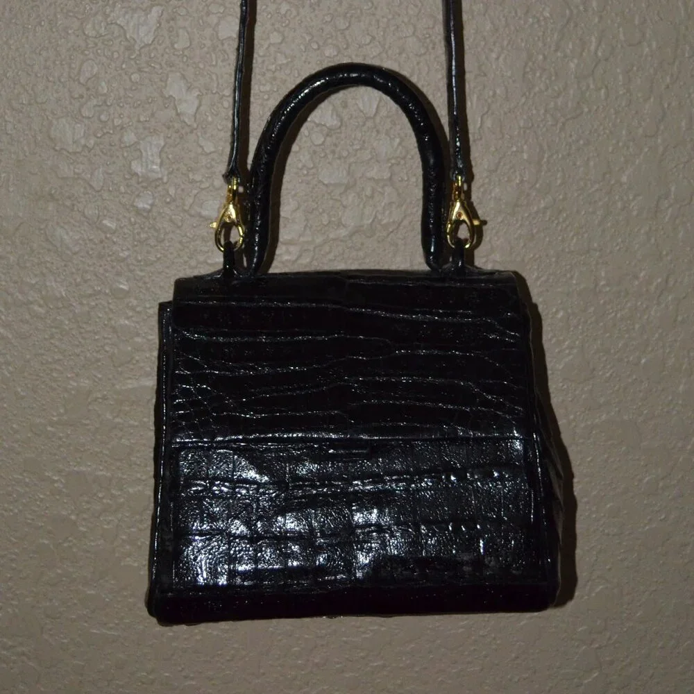 NWT $2650 Nancy Gonzalez Black Crocodile Top Handle Shoulder Handbag - Picture 3 of 11